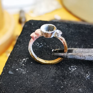 Custom 18ct Rose Gold Pink Sapphire and Diamond Ring