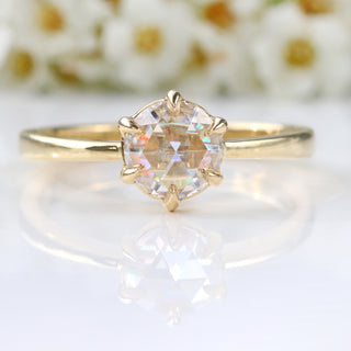rose cut diamond engagement ring