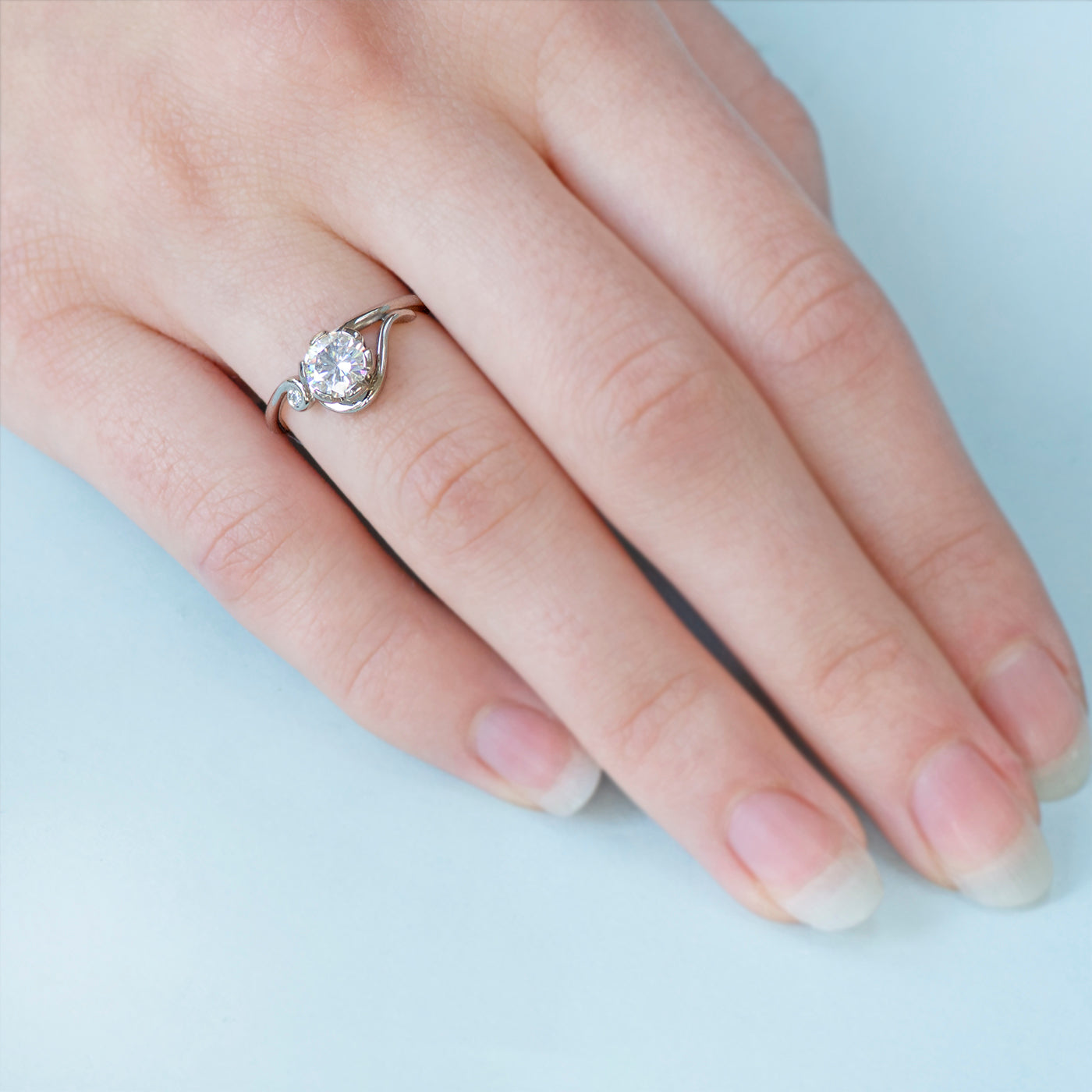 Art Nouveau diamond engagement ring