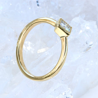 Custom 18ct Gold Princess Cut Solitaire Moissanite Engagement Ring