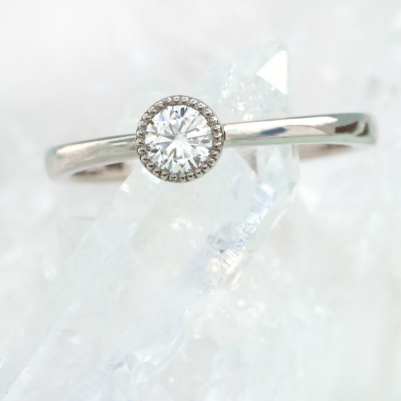 moissanite solitaire engagement ring