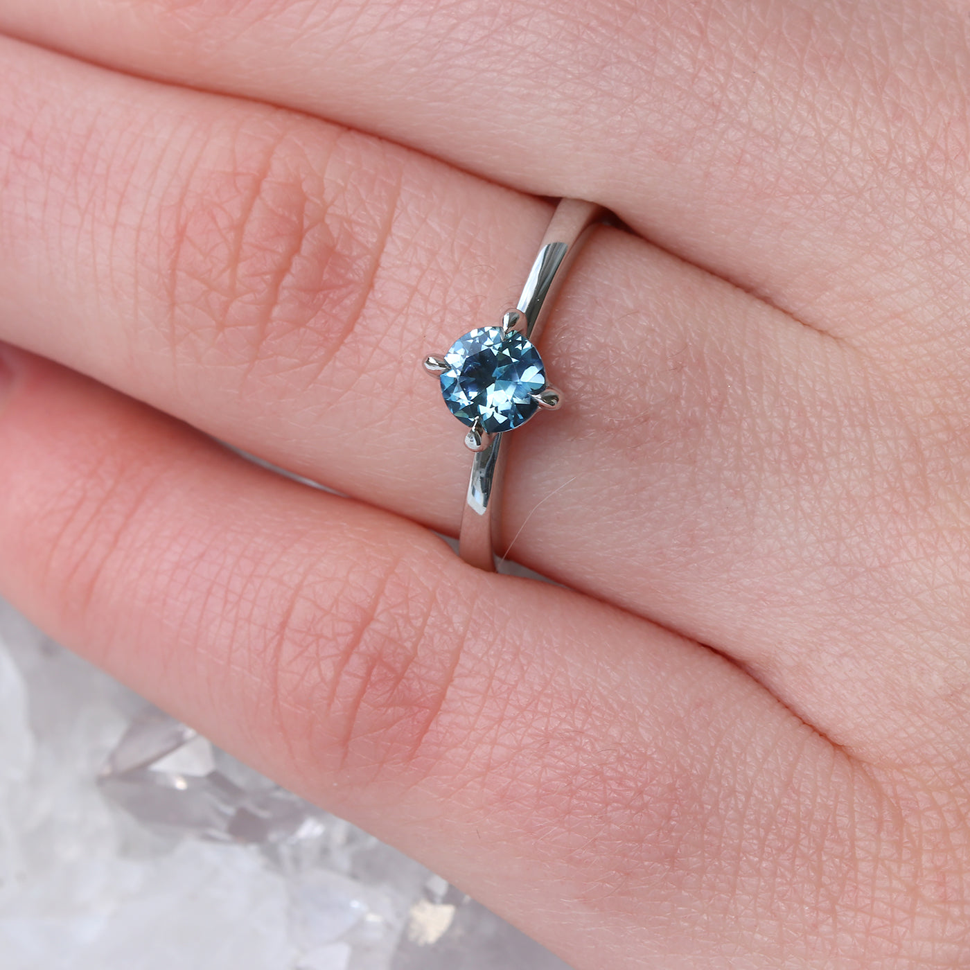 Platinum Fair Trade Blue Sapphire Solitaire Engagement Ring