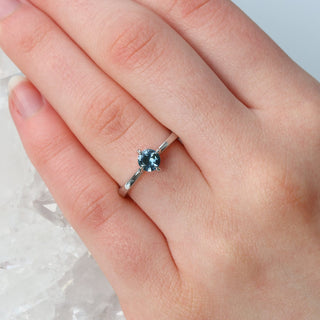 Custom Platinum Fair Trade Blue Sapphire Solitaire Engagement Ring