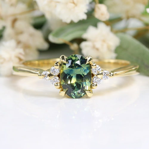 Peacock sapphire engagement ring. Square cut radiant blue green sapphire  ring diamo… | Sapphire engagement ring blue, Engagement rings sapphire,  Green sapphire ring