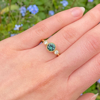 18ct Gold Parti Sapphire & Diamond Trilogy Engagement Ring