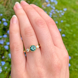 18ct Gold Parti Sapphire & Diamond Trilogy Engagement Ring