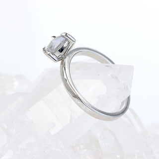 Platinum Pear Cut Salt and Pepper Solitaire Diamond Engagement Ring