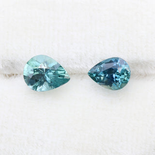 18ct Gold Teal Sapphire & Diamond Halo Ring