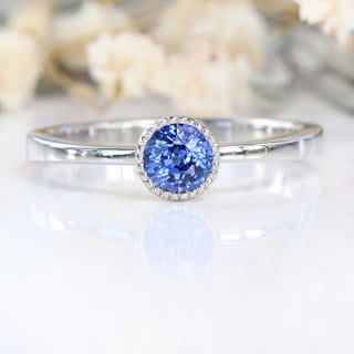 Platinum Ceylon Sapphire Solitaire Engagement Ring