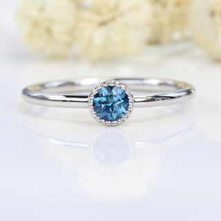 Petite Sapphire Solitaire Platinum Engagement Ring