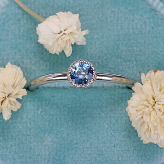 Petite Sapphire Solitaire Platinum Engagement Ring