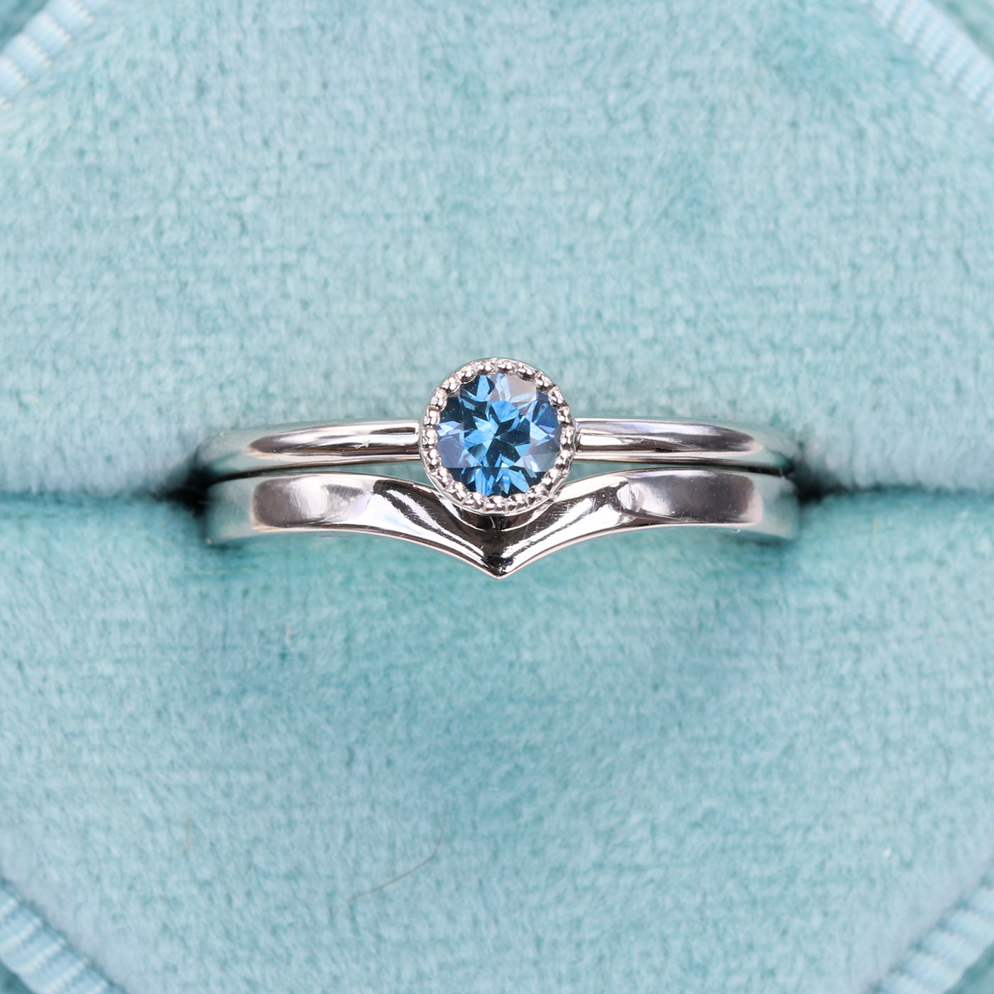 Petite Sapphire Solitaire Platinum Engagement Ring (Size L, Resize I - L 1/2)