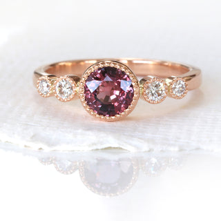 Custom 18ct Rose Gold Pink Sapphire and Diamond Ring