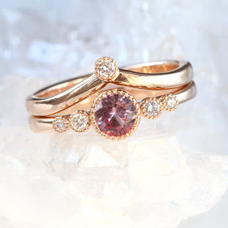 18ct Rose Gold Solitaire Diamond Wishbone Ring (Size L)