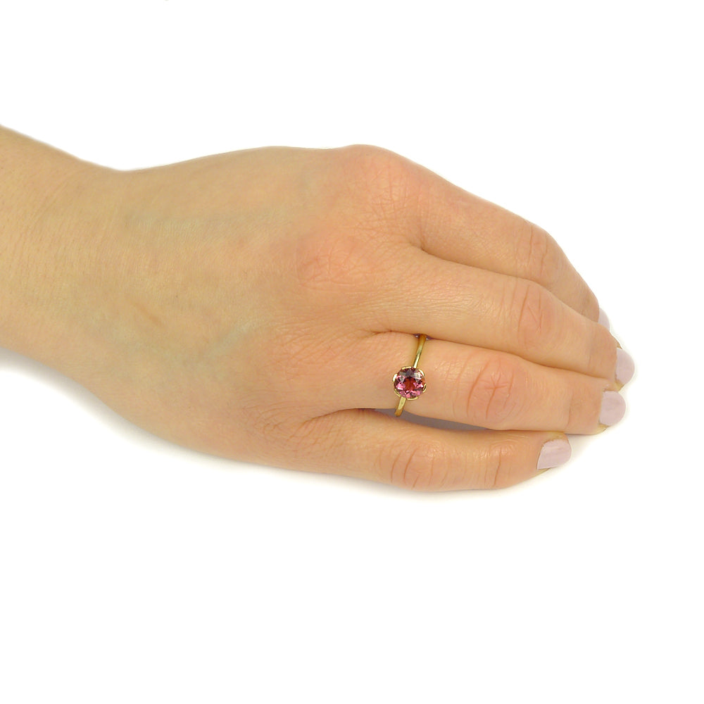 Pink Tourmaline Ring in 18ct Gold