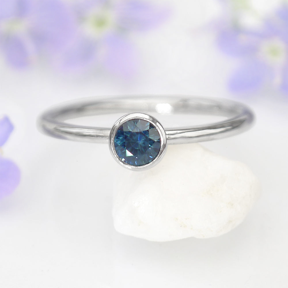 Blue Sapphire Platinum Engagement Ring