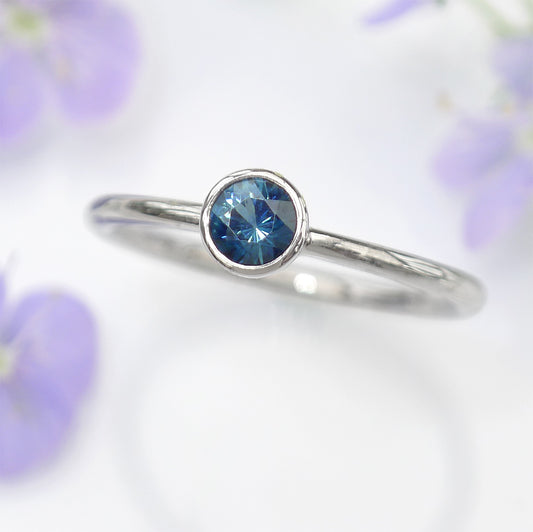 Blue Sapphire Platinum Engagement Ring