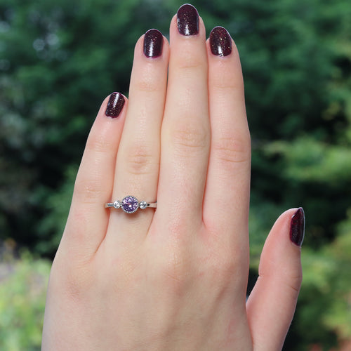 Purple 3.23 Carat Sapphire 2 Diamond Engagement Ring – Bella Rosa Galleries