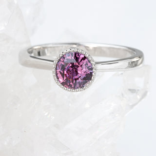 Custom Purple Sapphire Ring in Platinum