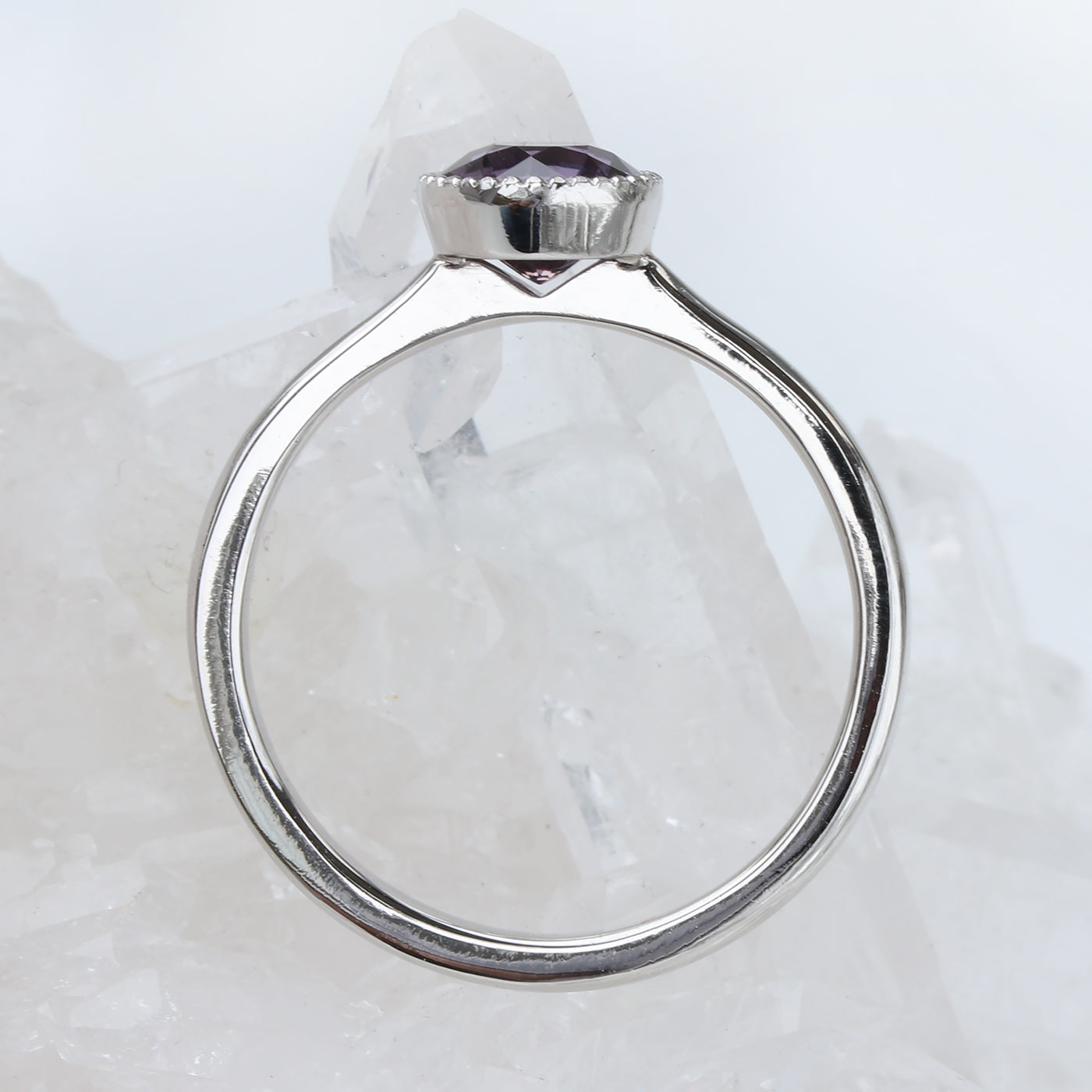 Purple Sapphire Ring in Platinum