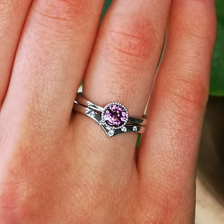 Custom 5 Diamond Wishbone Wedding Ring