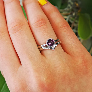 Platinum Diamond Wishbone Ring (Size M 1/2)