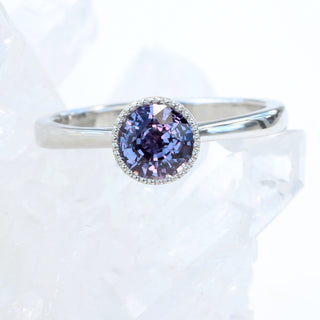 Custom Purple Sapphire Ring in Platinum