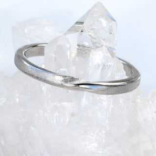 Platinum Ribbon Twist Wedding Ring (Size M 1/2, Resize G-N)