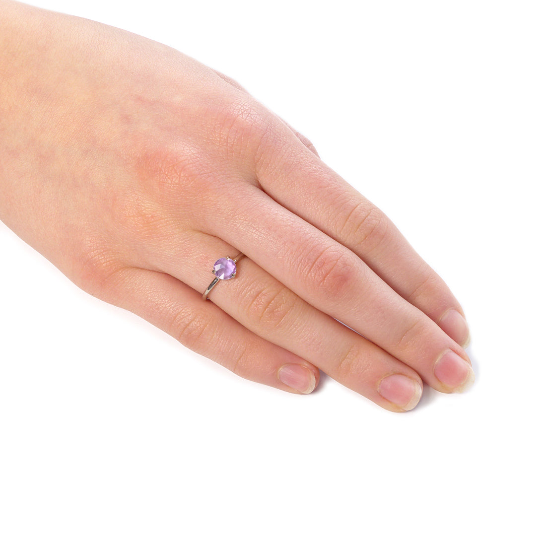 rose cut pink sapphire ring