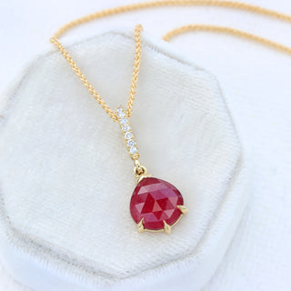 Ruby & Diamond Pendant in 18ct Gold (one of a kind piece)