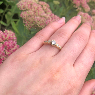 Custom 7 Stone Champagne Diamond Engagement Ring