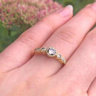 Custom 7 Stone Champagne Diamond Engagement Ring