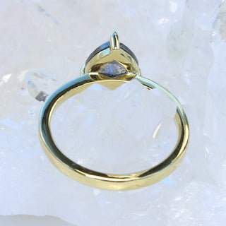 18ct Gold Salt & Pepper Pear Rose Cut Diamond Engagement Ring