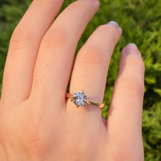 Custom 18ct Gold Salt and Pepper Diamond Solitaire Engagement Ring