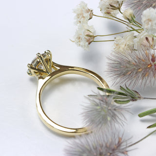 Custom 18ct Gold Salt and Pepper Diamond Solitaire Engagement Ring