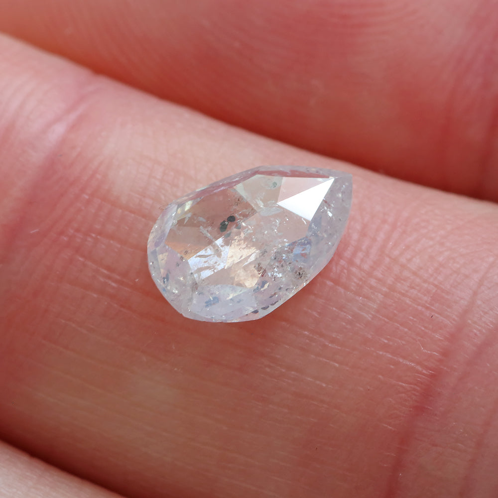 salt and pepper pear shape diamond, 1.39 carats - Bespoke Design