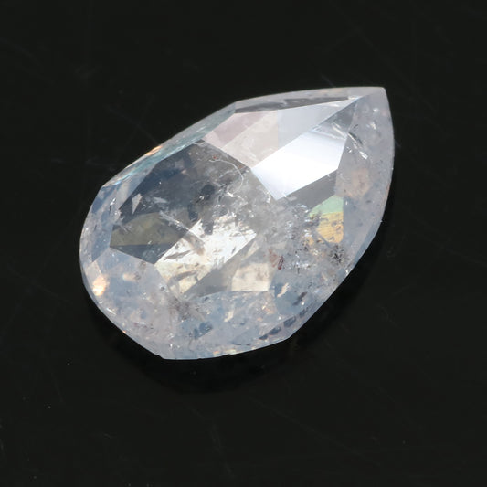 salt and pepper pear shape diamond, 1.39 carats
