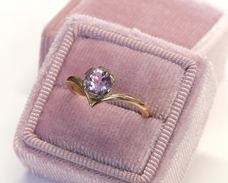 morganite and sapphire stacking rings