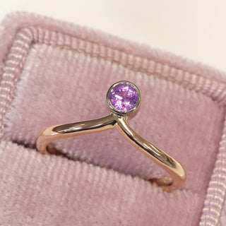 morganite and sapphire stacking rings