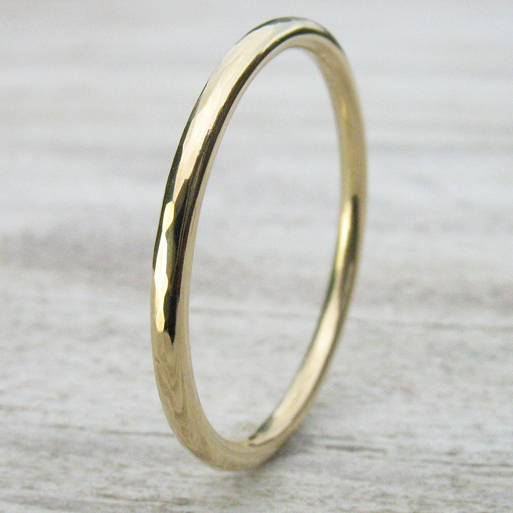 Thin Hammered Wedding Ring