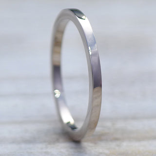 1.5mm Square Profile Wedding Ring in 18ct Gold or Platinum-394
