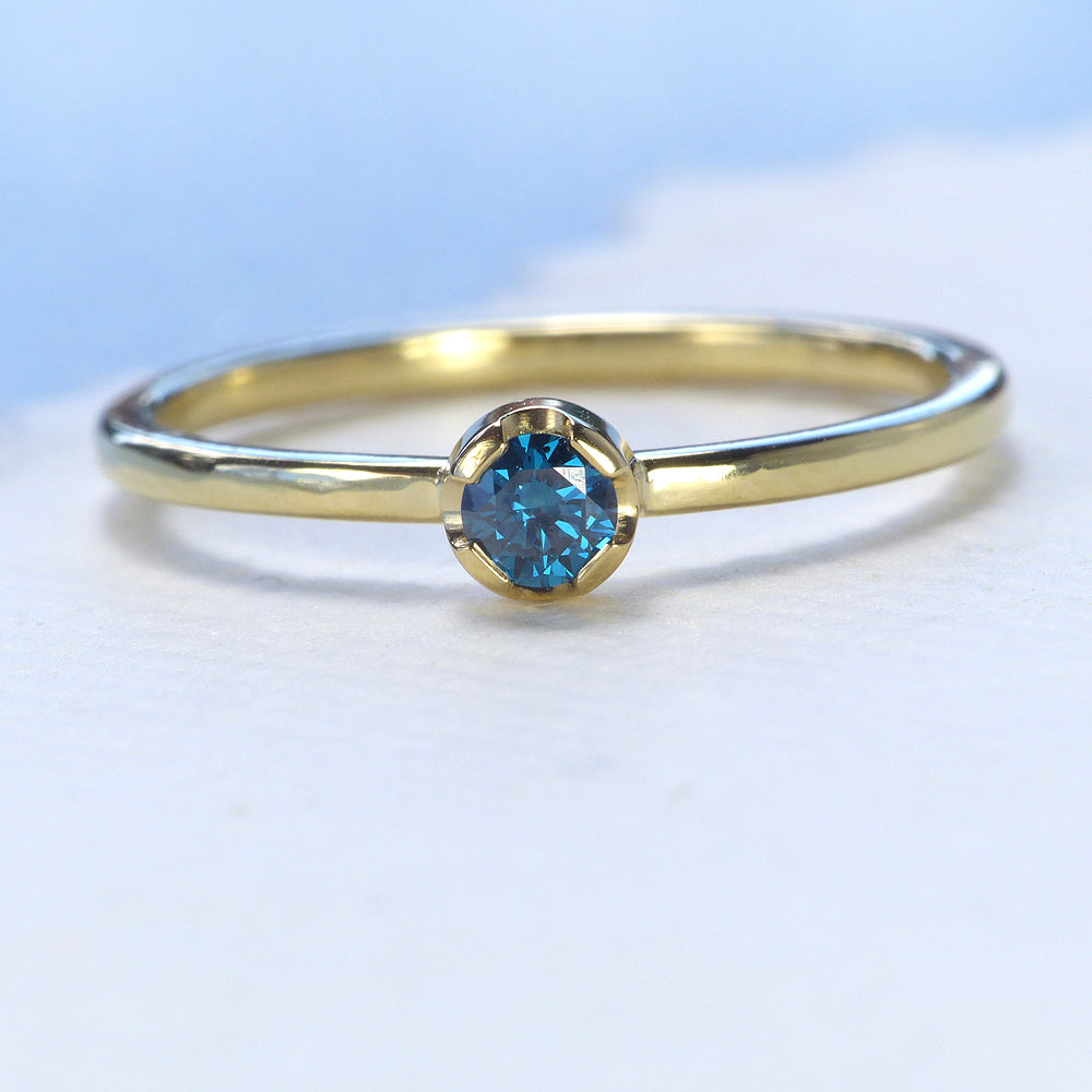 blue diamond stacking ring