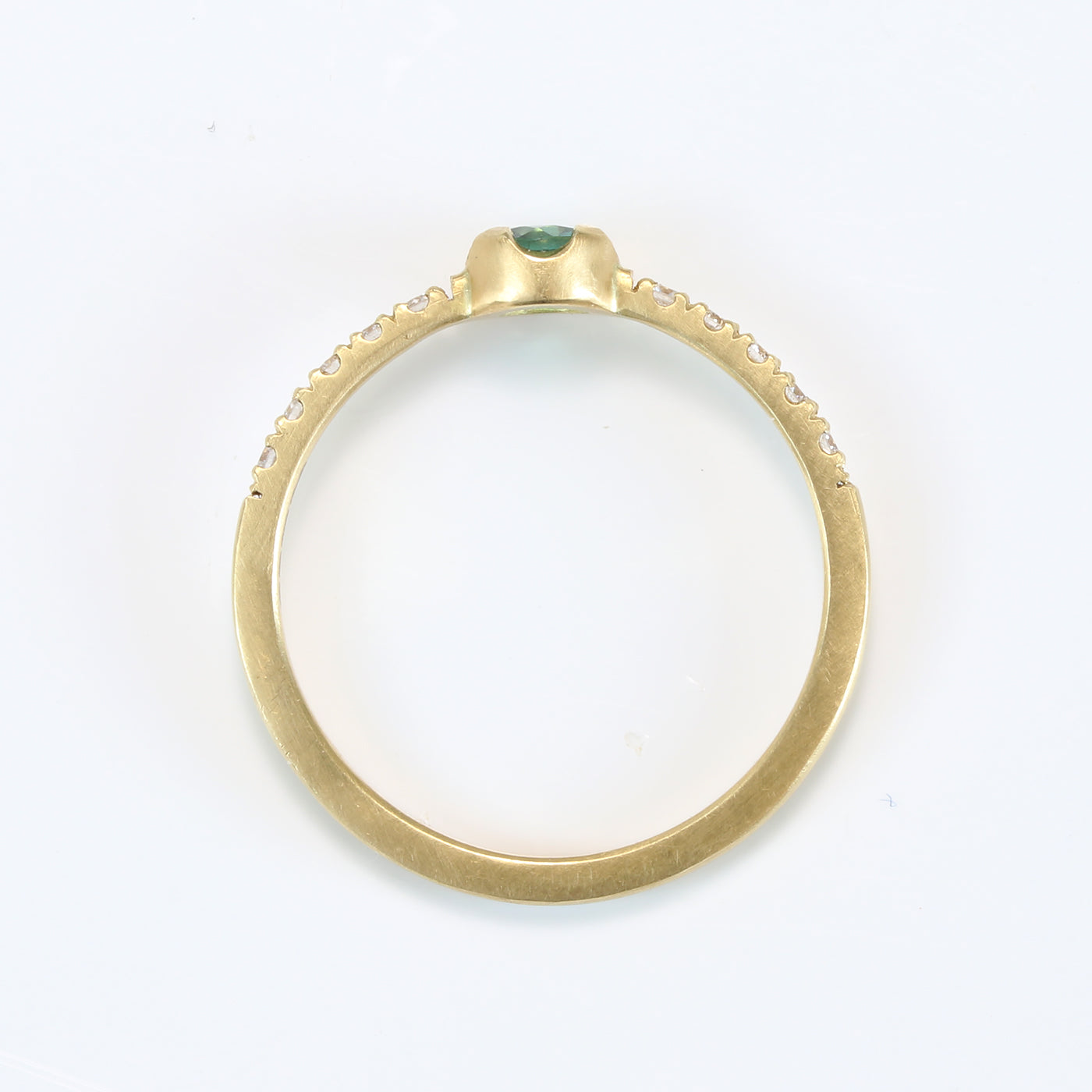 18ct Gold Fair Trade Tourmaline & Diamond Pave Ring
