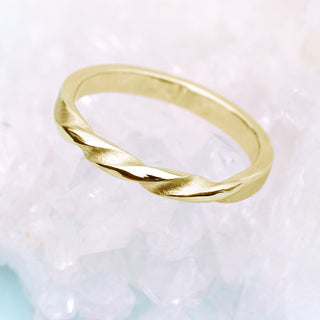 18ct Gold Spun Silk Triple Twist Wedding Ring