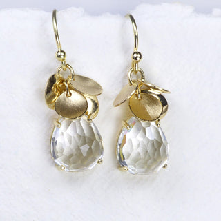 White Topaz Petal Earrings