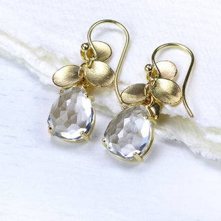 White Topaz Petal Earrings