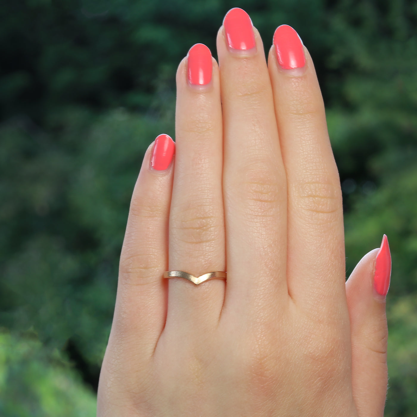 18ct Rose Gold Plain Wishbone Wedding Ring
