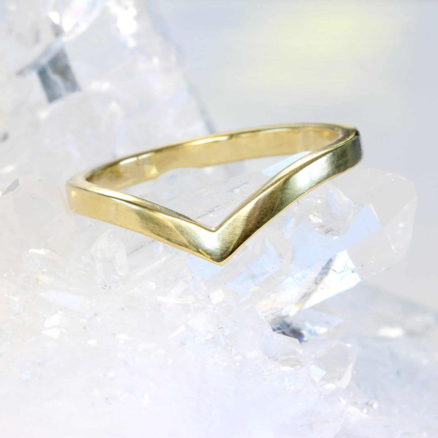 18ct Gold Plain Wishbone Wedding Ring