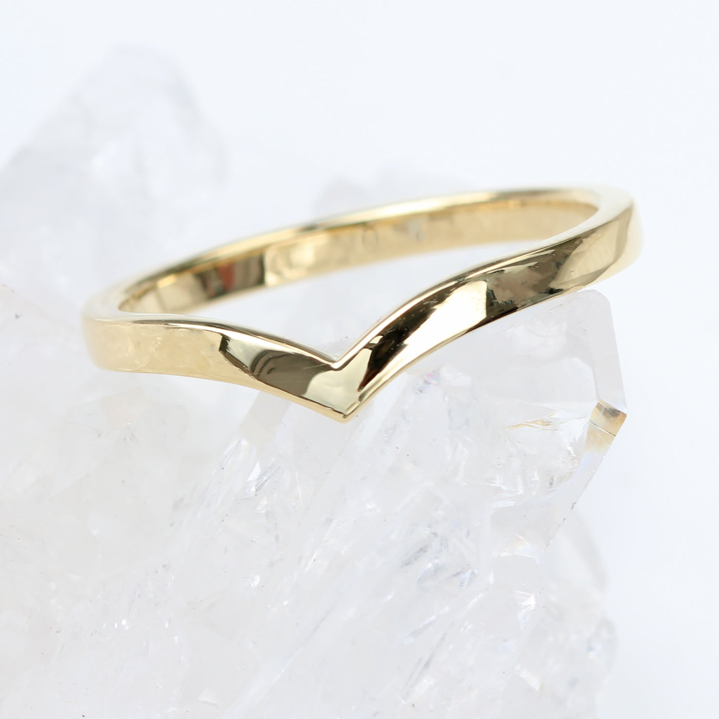 18ct Gold Plain Wishbone Wedding Ring
